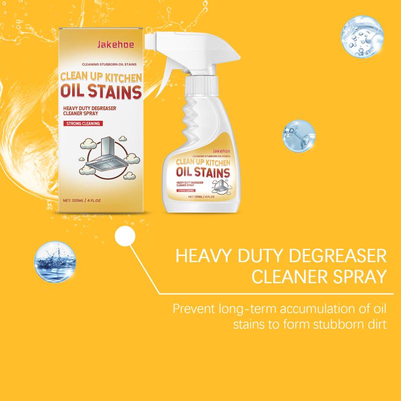 Kitchen Grease Remover 120ml Spray Powerful Degreaser for Stainless Steel Range Hood Cooktop Oil Cleaning at Home