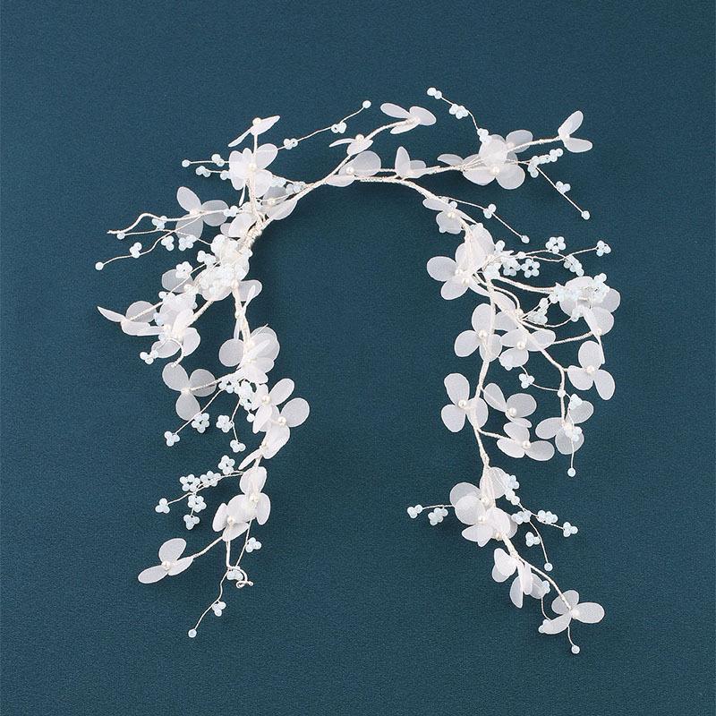French Fairy Bridal Crystal Hairband: Handmade Hair Accessory for Mori Style Weddings & Beach Vacations