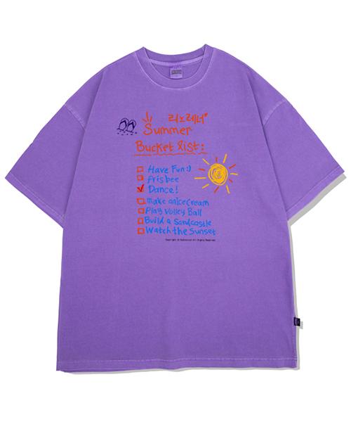REBRENNER Bucket List Pigment Oversized Short Sleeve T-Shirt Purple