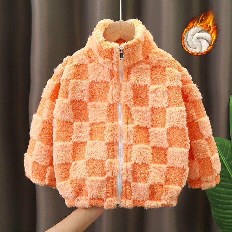 WTEMPO Dubbelzijdige fleece jas voor jongens winter met dikke fleece top opstaande kraag voor warmte en bovenkleding 100