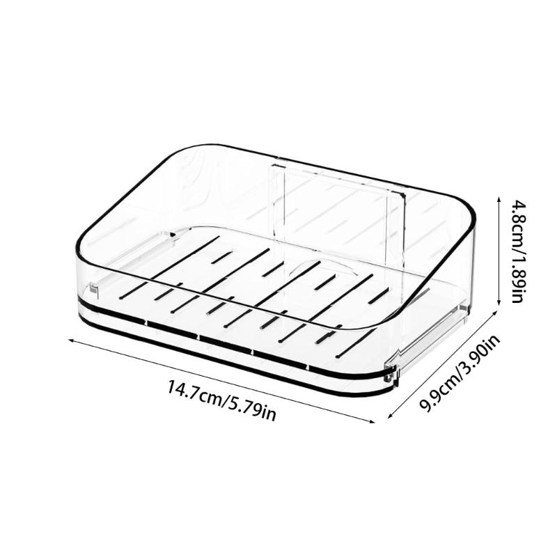 2Pcs Clear Plastic Soap Dishes For Countertop Or Wall Mounting Quick Drying Drainage Design Reusable Bathroom Organizers
