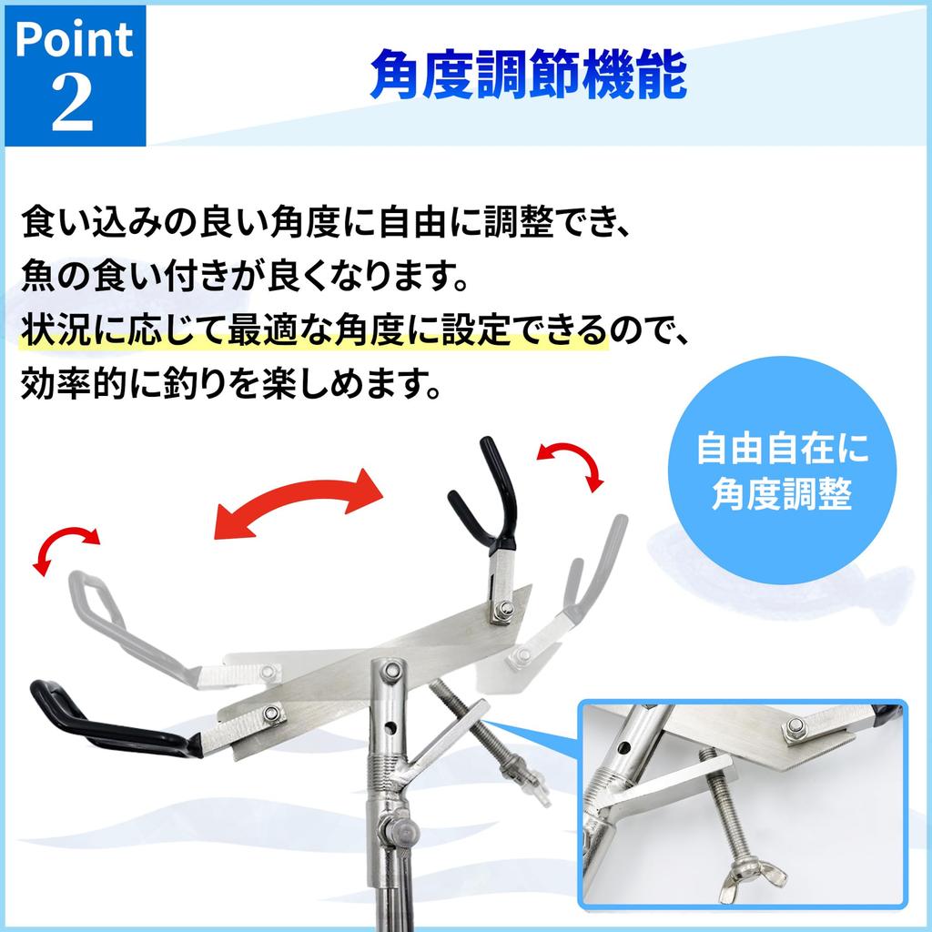 Lezalic All-Stainless Steel Foldable Rod Holder with Dedicated Bag, Compact, for Rock Fishing, Rockfish, Rockfish, and More (Includes Dedicated Bag)