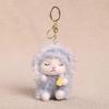 Candy Holder Pendant Plush Seated Sheep Keychain Pendant With Metal Ring Soft Cute Lamb Bag Charm Stuffed Accessory For Backpack