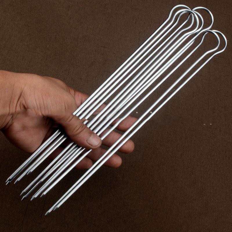 Household All Stainless Steel Barbecue Fork Barbecue Tool U-shaped Barbecue Chicken Wing Fork, 6 Thick Barbecue Forks