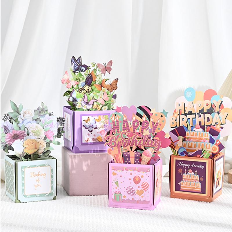 3D Butterfly Pop-Up Greeting Card Holiday Desktop Ornaments Photo Props Wedding Supplies Decor Creative Gifts For Family Friends