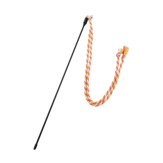 Yousheng Cat Tease Stick Toy Bite-Resistant with Bell Kitten Playing Interactive Teaser Wand Toys Handwoven Cotton Rope Pet Accessories