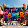 1pc 2D Flat Gaming Theme Party Banner Neon Graffiti Gaming Decor Backdrop For Garden Patio Indoor Outdoor Holiday Celebration Decor