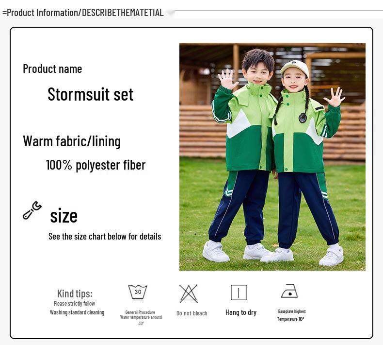 Children's Autumn/Spring School Uniform: Windbreaker, Sports, and Performance Three-Piece Set