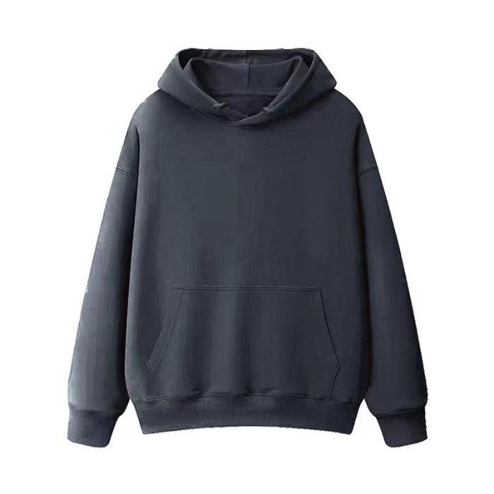 Wholesale 190g fleece thickened light version hooded sweater men's and women's Korean version solid color coat