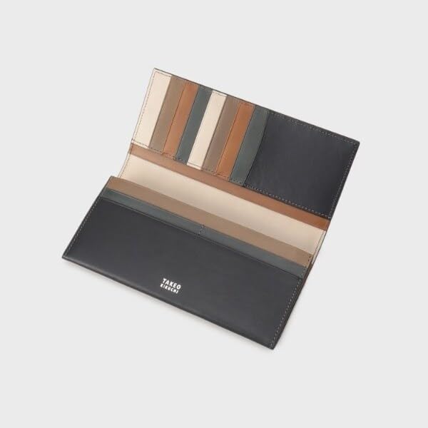 Takeo Kikuchi Antique Leather Long Dark Brown 07001530 Bi-fold Wallet, Men's, (543),