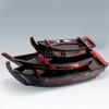 Black Red Sushi Sashimi Boat Ice Food Seafood Plate Salmon Sashimi Tray Creative Japanese Food Container Sushi Barrel Decor Boat