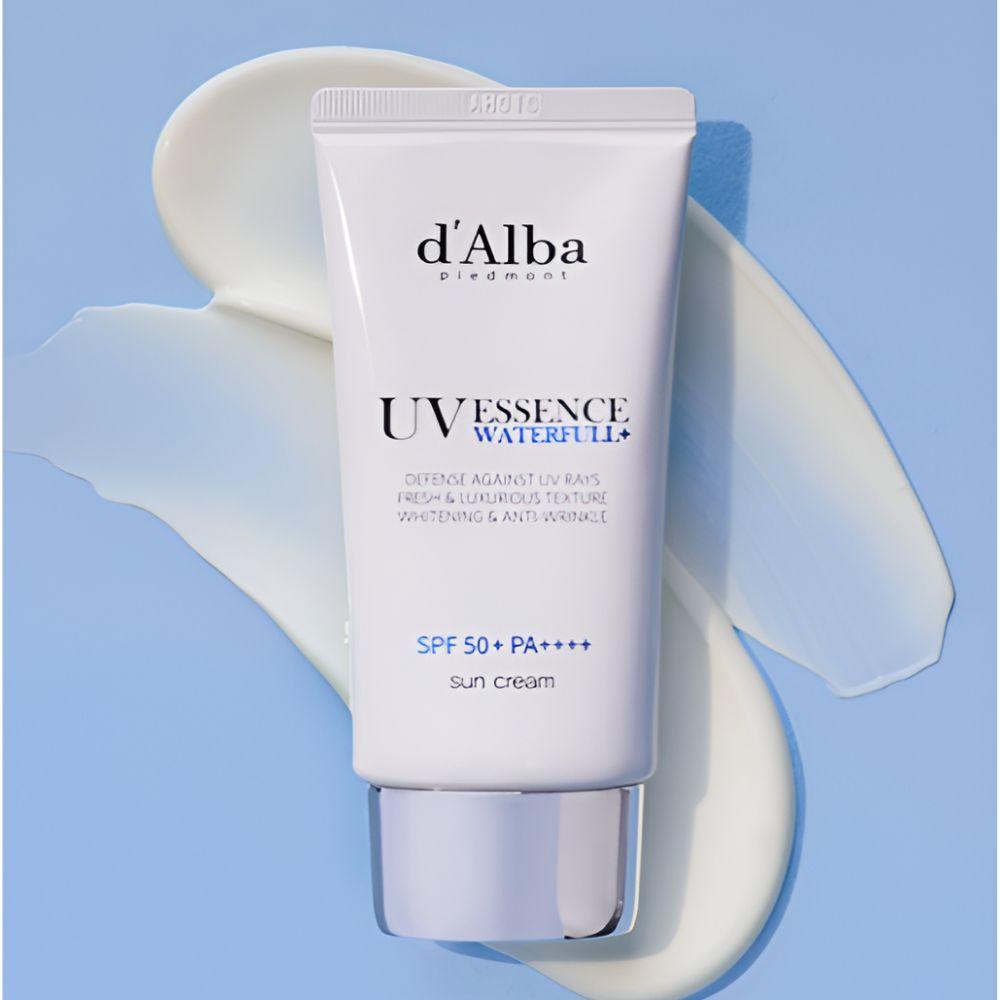 d'Alba Waterfull Essence Sunscreen 50ml X 2 + Vegan Gel Cleanser 15ml Set Glow