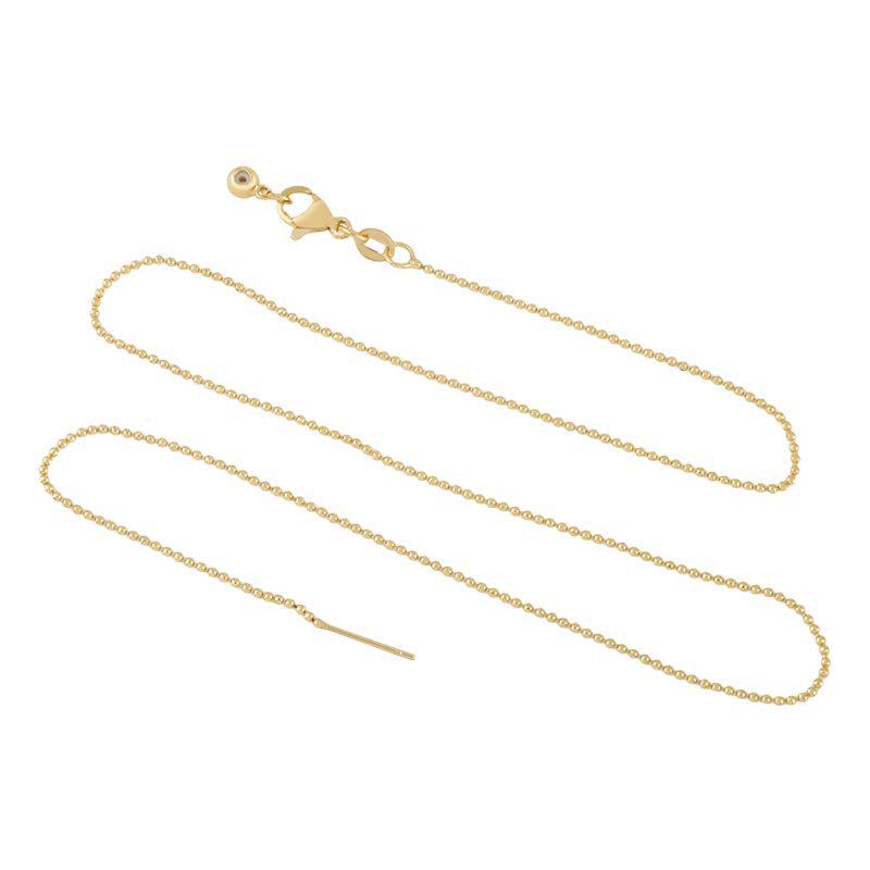 Versatile Adjustable Gold Round Bead Necklace for Women – DIY Threading All-Match Chain