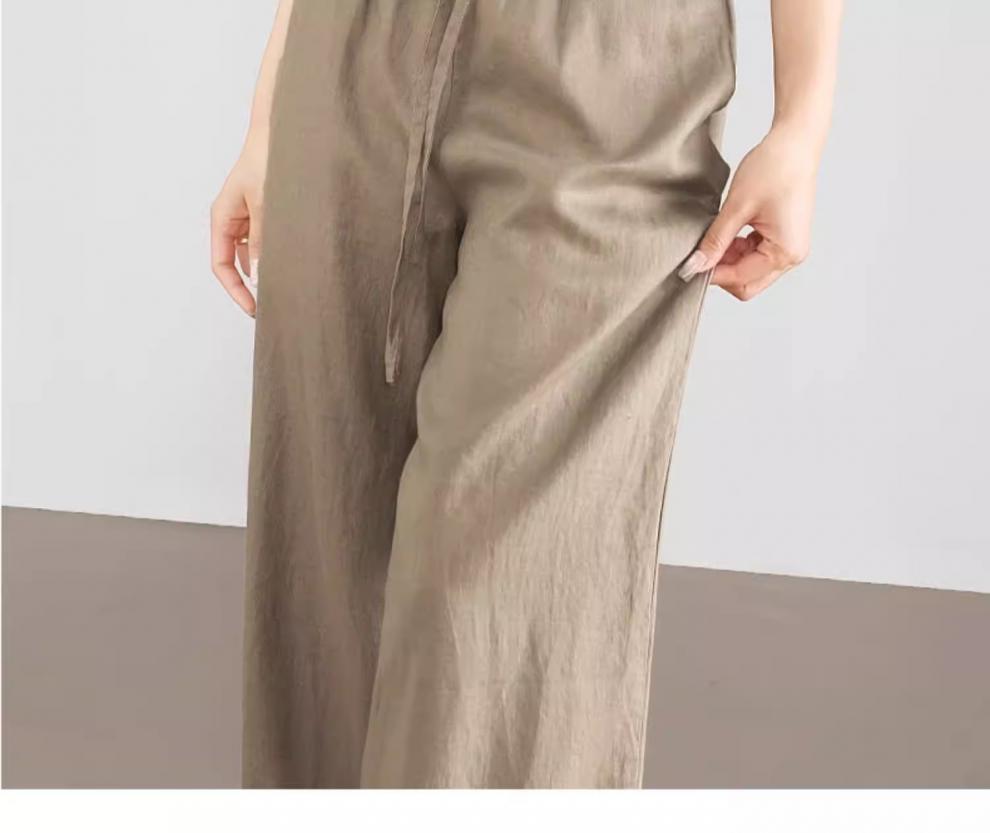 Women's Summer Wide-Leg Cotton Linen Pants: Relaxed, Versatile & Petite-Friendly