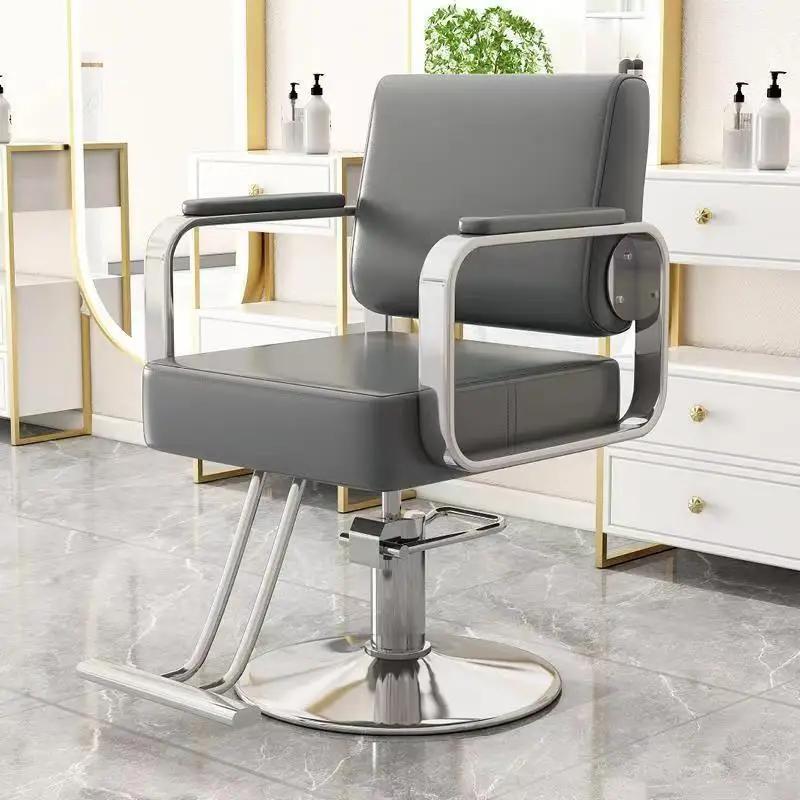 Goldener Drehbarer Friseurstuhl Luxuriöser Rotierender Pediküre Stylist Barbersessel Ästhetischer Friseurstuhl Barberausstattung