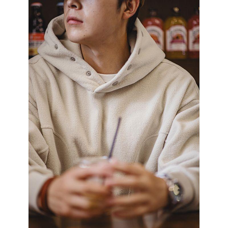 Madden Parka American Casual Double-Sided Polar Fleece Hooded Sweatshirt Fleece-lined Thermal Head Cover Hoodie Coat Men's Autumn