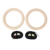 Wooden Gymnastics Rings Birch Pull Up Strength Training Bodyweight Fitness Workout Gym Rings for Outdoor