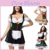 Encantador Traje Dirndl Verde com Decote em V e Design de Renda Ideal Para Eventos do Oktoberfest