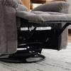 Poltrona Reclinabile Elettrica Girevole a 360° con Funzione Massaggio e Riscaldamento, Schienale e Poggiapiedi Regolabili Manualmente, Tasche Laterali portaoggetti..Grigio