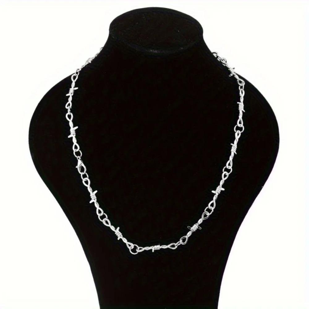 Unisex Choker Necklace Men's Women Hip-hop Gothic Punk Barbed Wire Little Thorns Chain Choker Jewelry Gifts