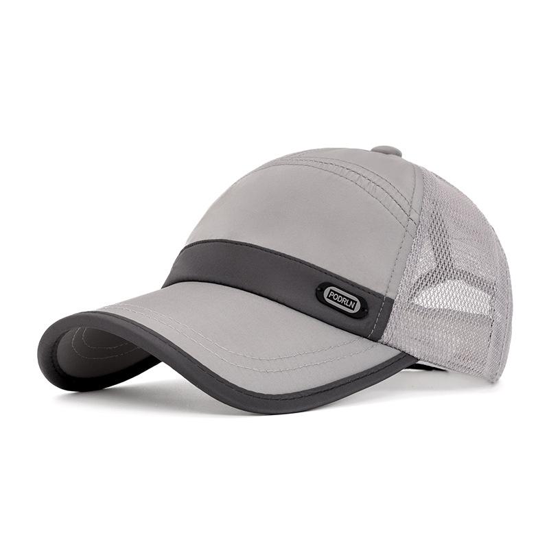 

Летняя бейсболка мужская для спорта на открытом воздухе, солнцезащитная шляпа, быстросохнущая кепка, сетчатая кепка светло-серый