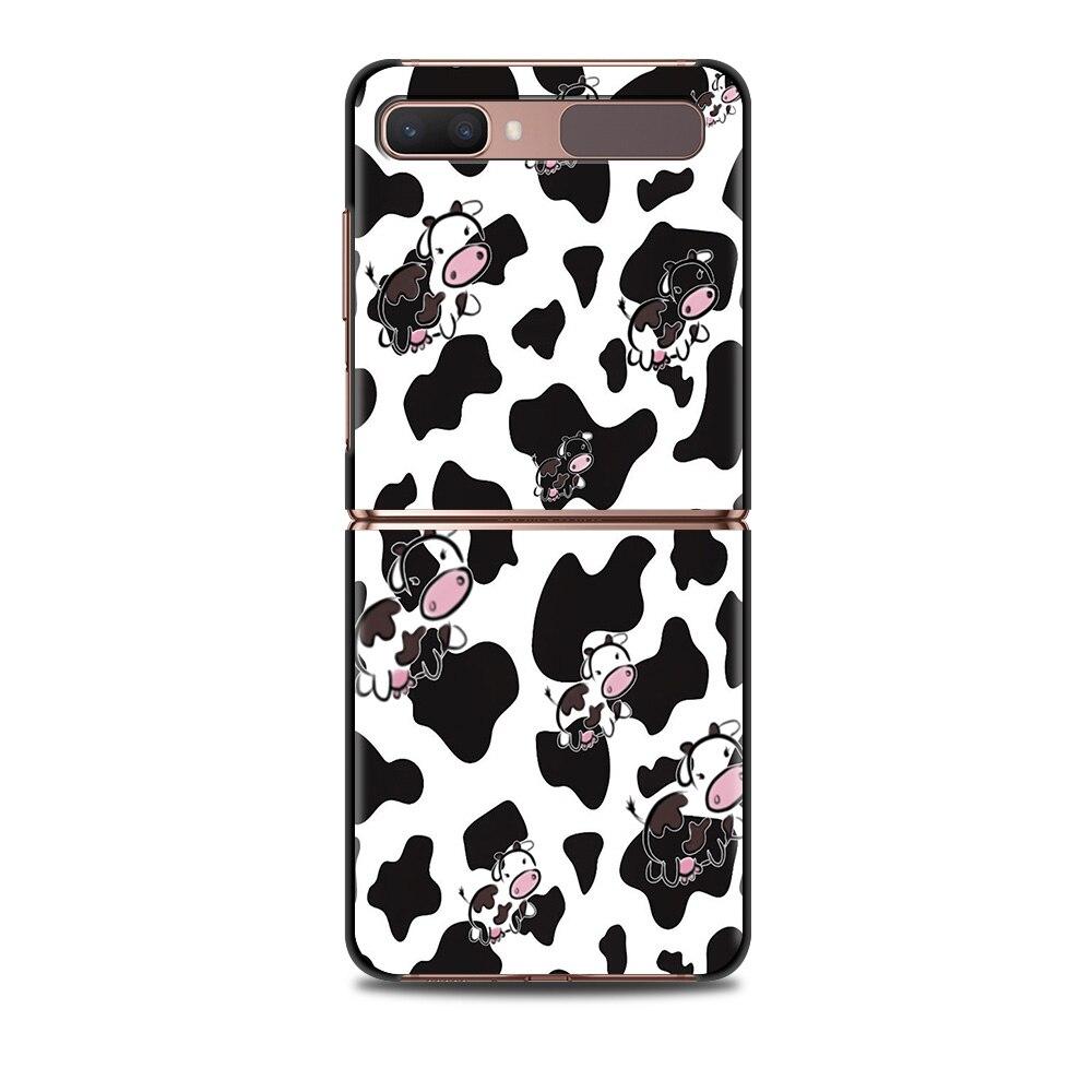

Zflip4 милый чехол для телефона с изображением коровы для Samsung Galaxy Z Flip 3 5G, черный чехол из ТПУ Caso Hard Fundas Samsung Z Flip4