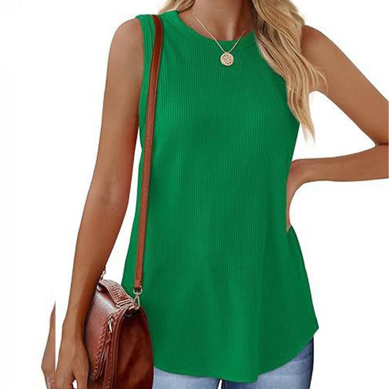 GMXIA Dámská móda Ležérní Jednobarevný Potisk Bez rukávů O Kulatý Výstřih Halenky a Košile