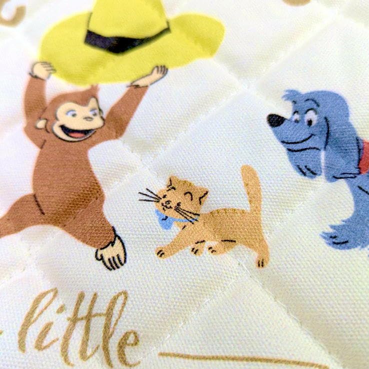 Curious George Quilted Knapsack QOG42180 Natural