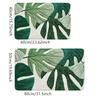 Tropical Green Leaf Print Bath Mat, Soft Flannel Plush Non-Slip Rug, Machine Washable Decor for Bathroom, Kitchen, Living Room