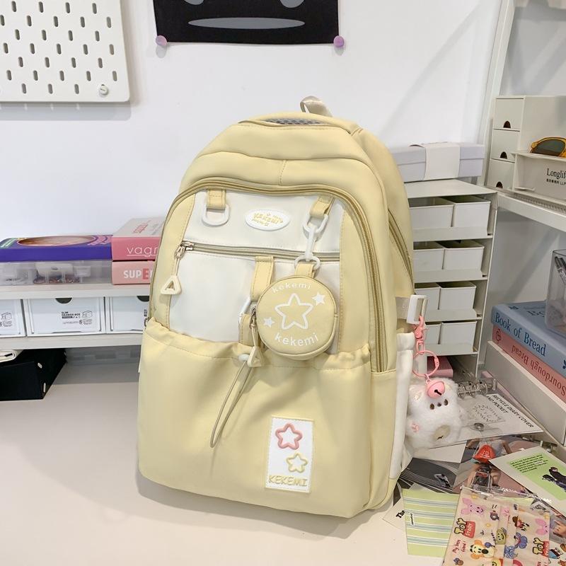 New Trendy Cute Girl Backpack Schoolbag Female Star Junior High School Girl High School Student Large Capacity Backpack