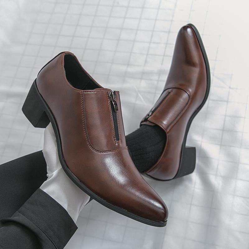 Luxury Trend Designer New Pointed Toe Black Brown Casual Shoes For Men Slip On Loafter Formal Wedding Dress Homecoming
