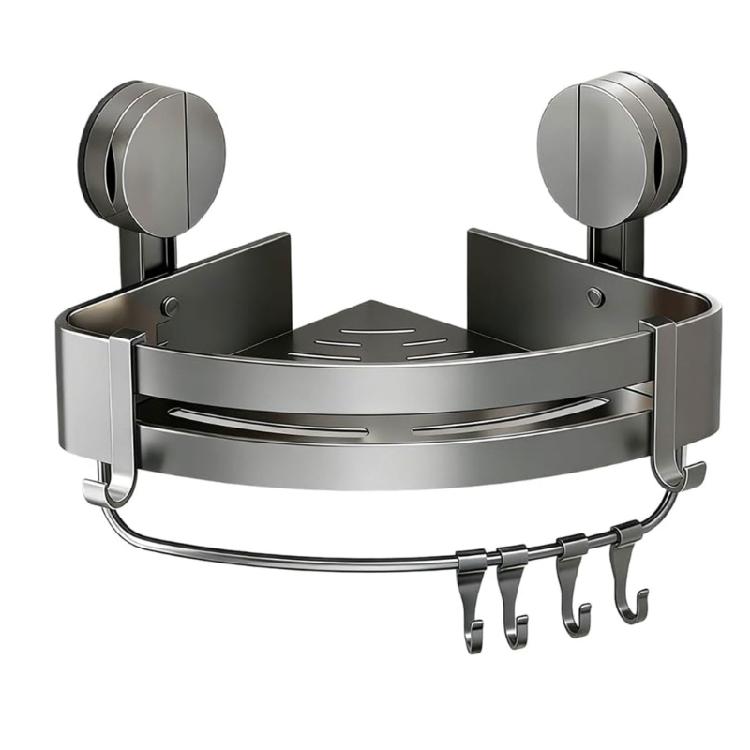 

Sturdy Suction Cup Bathroom Organizers With Removable Parts And Drying Poles Scratch Resistant Installation Design 1