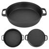 25CM Thickened Pancake Pan Cast Iron Flat Bottom Pan 2 Handle Kitchen Frying Pan for Household
