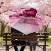1pc Heart Pearls Automatic Folding Umbrella, Heavy Duty 8 Rib Iron Frame,  Suitable for Travel, Daily Use, Birthday, Decor Gift m0104053