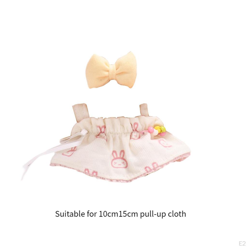 Doll Clothes for 15cm Plush Cartoon Bunny Dress Yellow Hair Accessory Costumes Photo Props