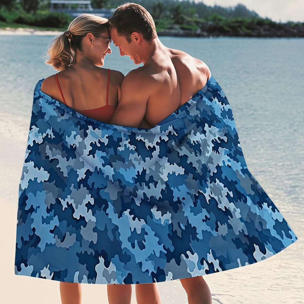 Asciugamano con motivo mimetico Yoga Palestra Yoga Palestra Leggero Portatile per Nuoto Spiaggia Viaggio Accessori Sportivi Resistente alla Sabbia