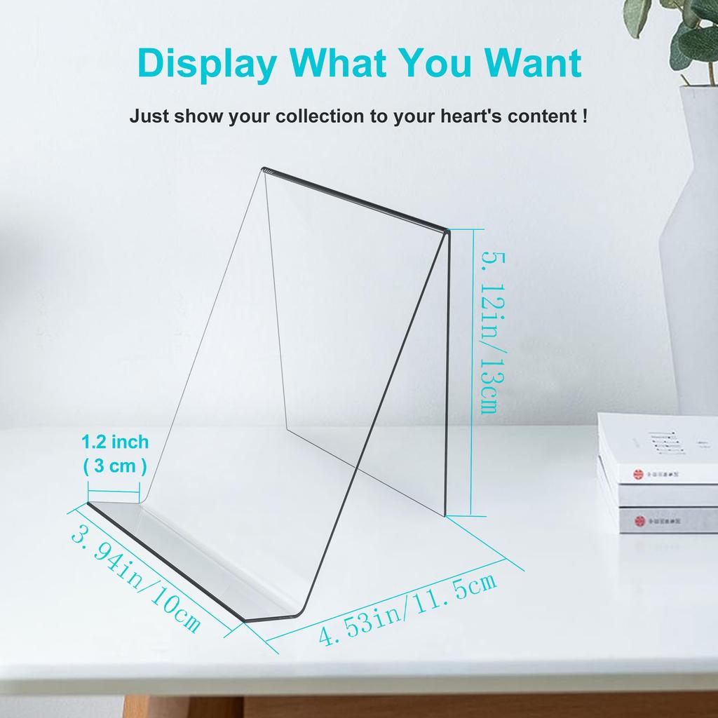 Acrylic Book Stand Without Ledge ,6PC Clear Acrylic Display Easel Transparent Display Stand Holder Tablet Holder