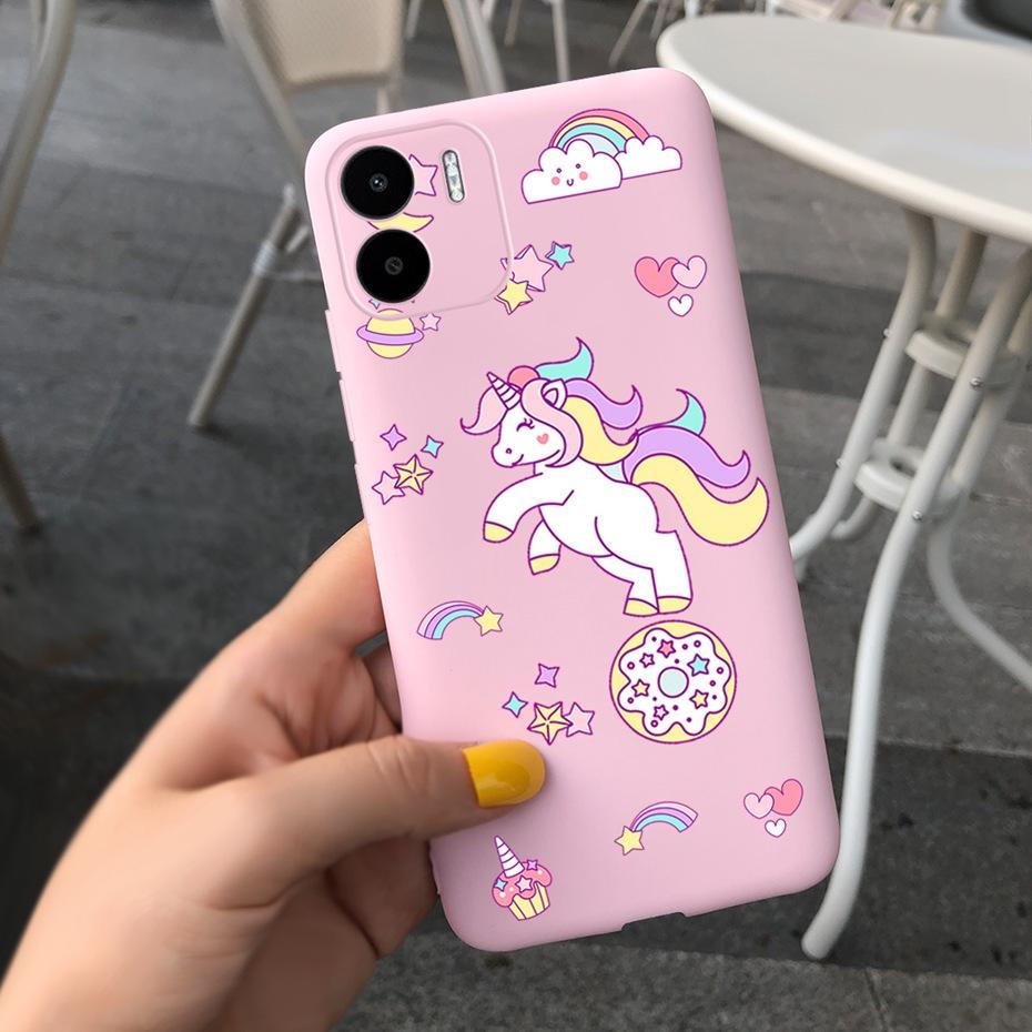 For Xiaomi Redmi A1 Case Redmi A1 Plus Beautiful Girl Flower Phone Case For RedmiA1 A 1 A1+ Candy Color Soft Silcone Back Cover
