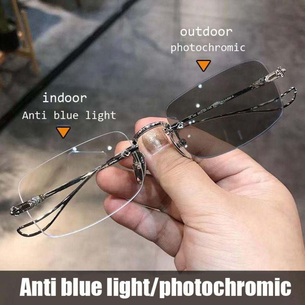 Blue Ray Blocking Anti-Blue Light Glasses Ultralight Metal Oversized Eyeglasses Eye Protection Computer Goggles Office