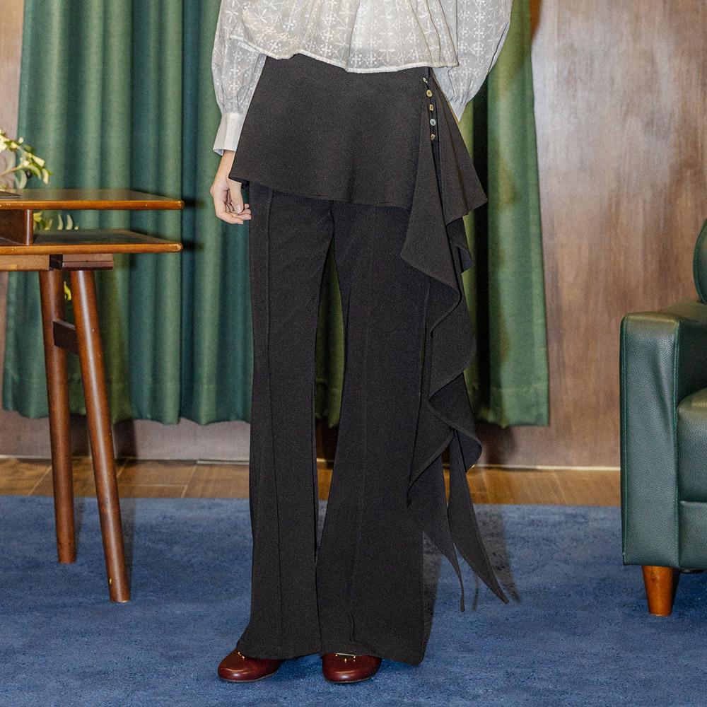 Deondeulob Dd_Ruffle Overlay Pants_Black