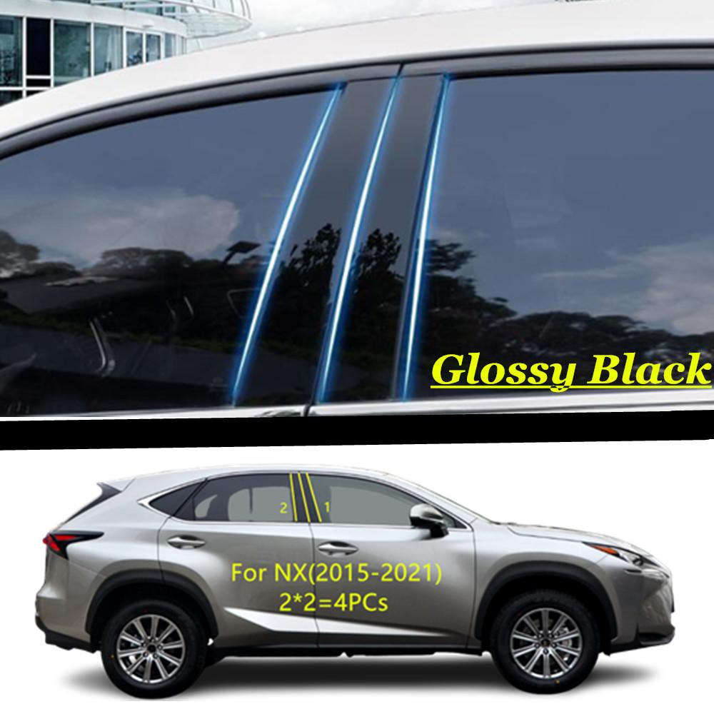 Car TPU/Glossy Mirror Pillar Post Cover Stickers Plate 4PCS For Lexus NX NX200T NX300T 2015 2016 2017 2018   -2024