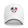 Ich liebe Dominikanische Republik Herz Baseballkappe Vintage Sandwich-Hut für Unisex Damen Verstellbare Papa-Hut Outdoor