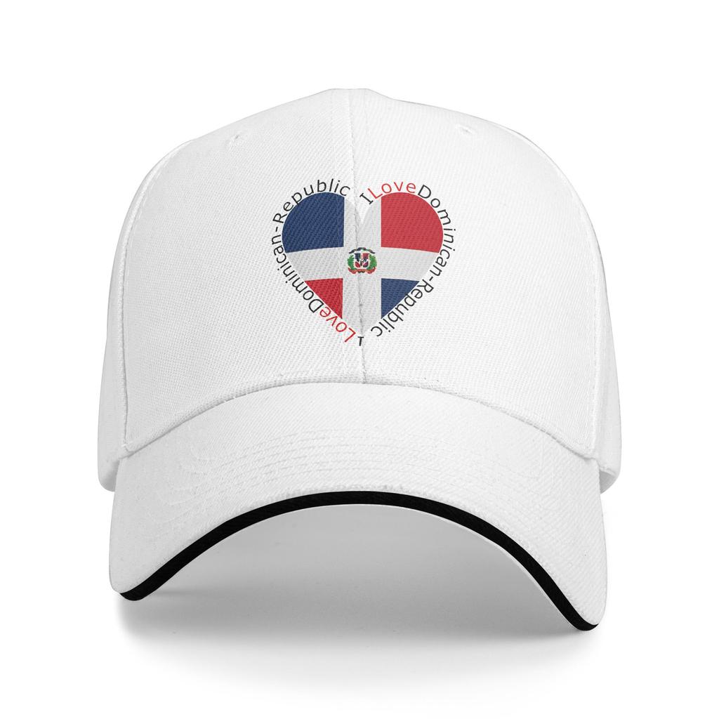 I Love Dominican Republic Heart Baseball Cap Vintage Sandwich Hat for Unisex Women Adjustable Dad Hat Outdoor