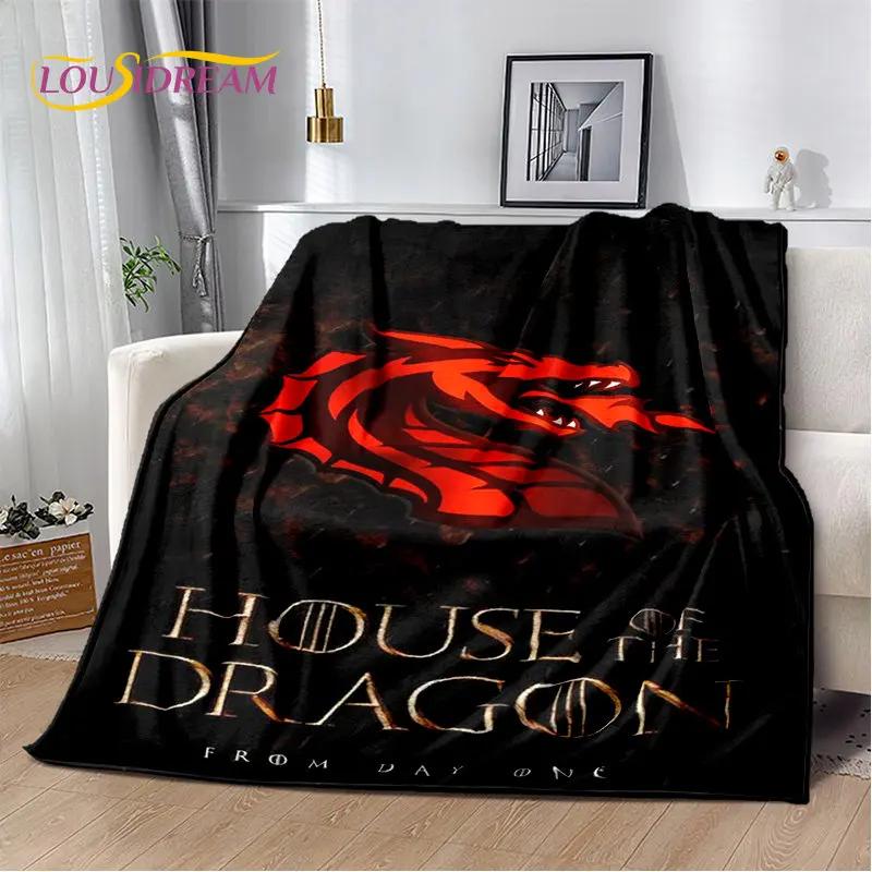 House of The Dragon TV-Film Weiche Plüschdecke, Flanelldecke Überwurfdecke für Wohnzimmer Schlafzimmer Bett Sofa Picknickdecke Kinder