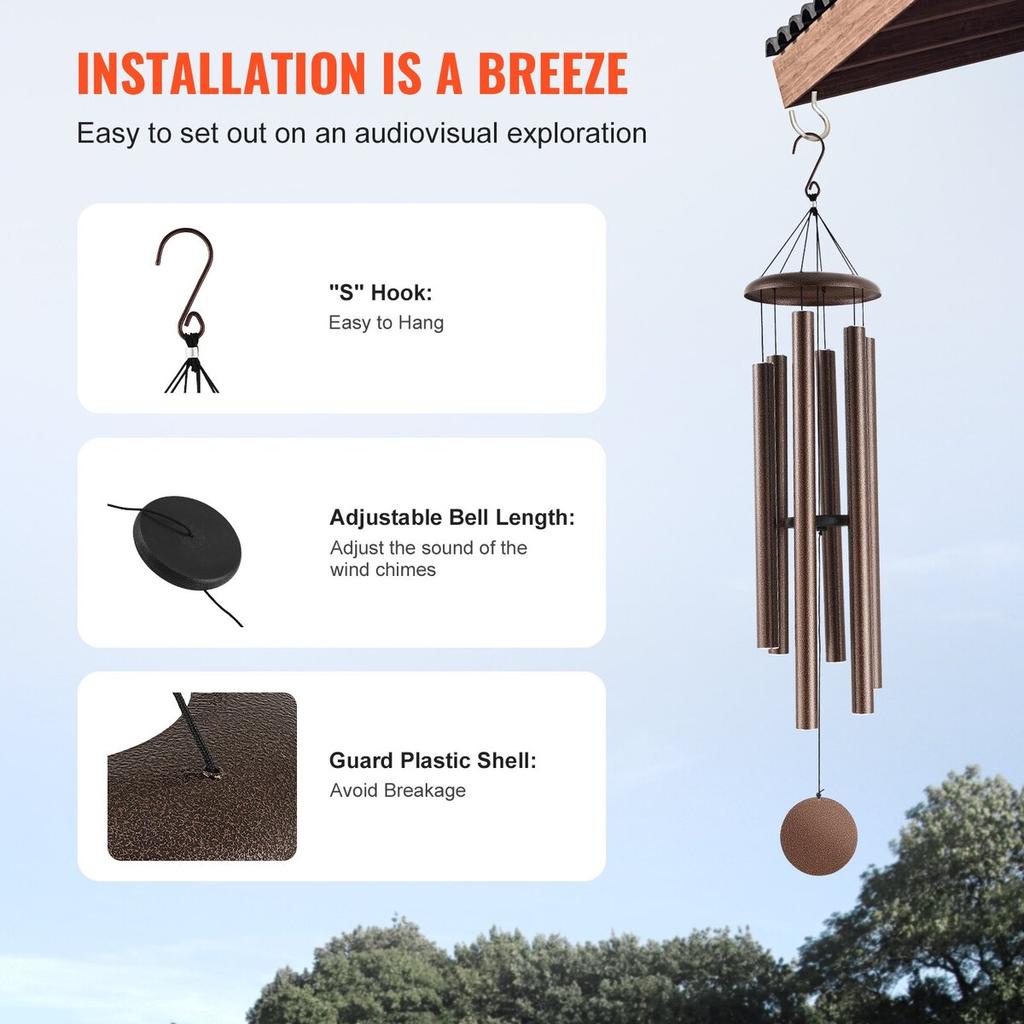 Wind Chimes for Outside 1270 mm Aluminum Memorial Deep Tone Wind Chimes