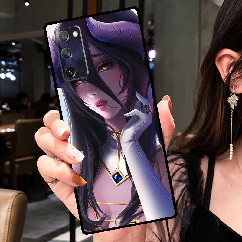 Albedo Overlord Anime Case For Samsung Galaxy S20 FE S9 S10 Plus Note 10 Note 20 S21 S22 Ultra Phone Back Cover
