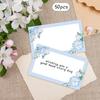 50pcs, Blue Flower Blank Message Cards, Pocket Cards, Business Cards, Blank Greeting Cards, Small Business Supplies, Gift Tags