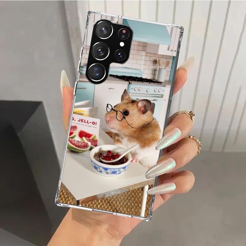 Cute Lovely Pet Hamster Phone Case for Samsung Galaxy S26 S24 S23 Ultra S25 Edge S22 S21 Plus S20 FE + Soft Print Shell Funda Ga