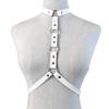 Adjustable Faux Leather Halterneck Choker Ring Waist Belt Body Chain Harness
