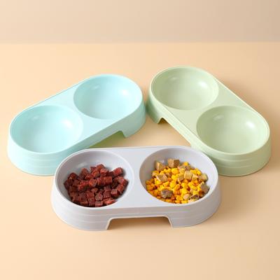 Double Dog Bowls Water and Food Bowls: Overflow Pet Feeder Raised Pet Bowl Food Tray for Cats Dogs Puppy